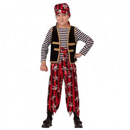 Костюм карнавальный для мальчиков – Пират детский, размер 140-68 